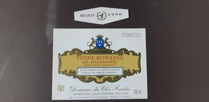 etiquette orig. 1996 Vosne-Romanée Domaine du Clos Frantin .... Wein Etikett - Bild 1 von 1