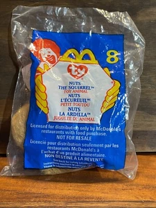 1999 McDonald’s Ty Teenie Beanie Baby Nuts The Squirrel #8 Happy Meal Toy Sealed - Picture 1 of 3