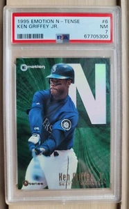 ┥1995 Emotion N-Tense MLB #6 Ken Griffey Jr PSA 7 Pop 2 estuche limpio nueva etiqueta - Imagen 1 de 3