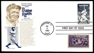 1983 Babe Ruth FDC The Sultan of Swat American Series Aristocrat Cachet-Variety - Bild 1 von 2