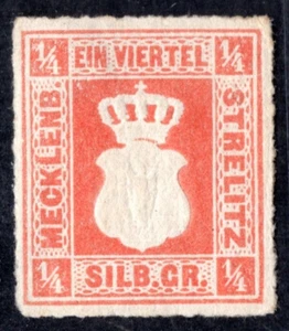 GERMANY MECKLENBURG-STRELITZ 1864 FIRST STAMP SCOTT #1 MINT NEVER HINGED - Picture 1 of 2