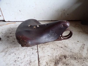 Selle vélo confort cuir 133 années 20 30 motobecane mobylette 6425 - Picture 1 of 6
