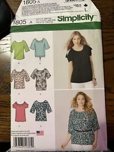 Simplicity #1805 Pullover Knit Top w/variation Pattern Sz XXS-XXL (4-26) - Picture 1 of 3