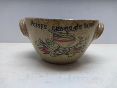 Tazón de porcelana para sopa de fideos con receta francesa (potage queue de Boeuf) negro tostado Foto 1 de 4