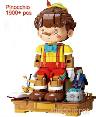 WEKKI U.A. Pinocchio Marionette + viel Zubehör voll kompatibles Klemmbaustein Set 1900+ pcs