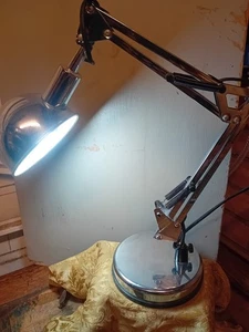 Chromoptik Winkel Poise Schreibtischlampe, alle funktionieren - Bild 1 von 6
