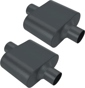Pair of Single Chamber Performance Race Muffler 2.5" Center/Center 2.5 Inch - Bild 1 von 9