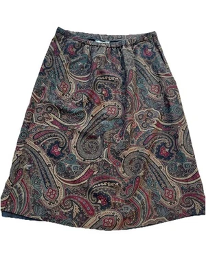 Talbots VTG 100% Wool Brown Paisley Fully Lined Ladies Skirt Size 18 Made In USA - Image 1 of 4