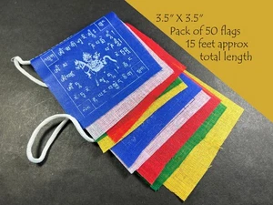 X PF107 5 ROLL Tibetan Windhorse Cotton Prayer Flags Buddhist Blessed Nepal - Picture 1 of 5