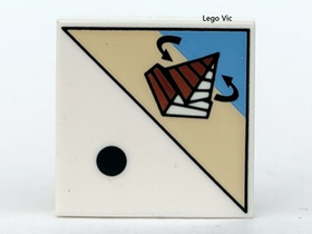 Lego 3068pb0191 Tile 2x2 White Black Dot and Pyramid Games Ramses 3843 A100