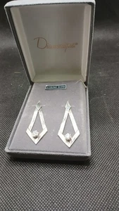 Diamonique Herringbone CZ Diamant Ohrringe Sterlingsilber - Bild 1 von 3