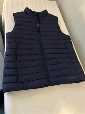 Chaleco Lands' End Juvenil Talla 10-12 Azul Marino Primaloft Con Bolsillos Laterales Cremallera Completa Foto 1 de 4