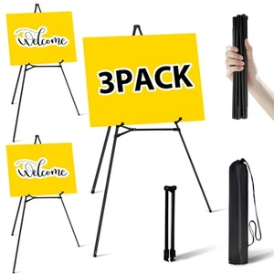 3 Pack Easel Stand for Sign - 63 Inches Display Easel for Wedding Sign & Post... - Picture 1 of 9