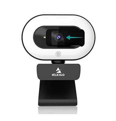 NexiGo StreamCam N930E, 1080P Webcam mit 2 Mikrofon, Ringlicht und Abdeckung, - Bild 1 von 4