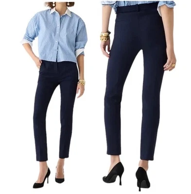 J. Pantalón Cameron Crew tiro alto en cuatro estaciones elástico azul marino talla 16 minimalista elegante Foto 1 de 4