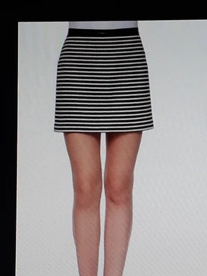 New Tag Alexander Wang Striped Leather Triim Skirt S8 - Image 1 of 4