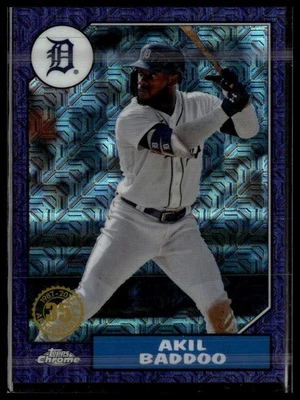 2022 Topps #T87C2-37 Akil Baddoo 35th Anniversary Chrome Purple #/75 - Image 1 of 2