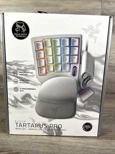 New Razer Tartarus Pro Mercury White Left Hand Keypad 20 Analog Switch Sealed - Picture 1 of 13