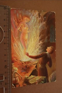 tolle alte  Künstlerkarte Erotik - nackte Frau erscheint im Feuer   1911 - Picture 1 of 2