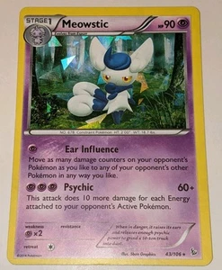 Pokémon TCG Meowstic Flashfire 43/106 Cracked Ice Holo Rare VLP - Picture 1 of 2