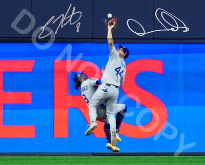 Foto autografada 8x10 reimpressão de Andy Pages / Kike Hernandez Dodgers World Series - Imagem 1 de 2