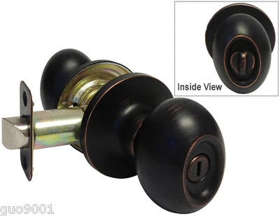 HOUSE GUARD HARDWARE Privacy Oil Rubbed Bronze Oval Egg shape bedroom bathroom door handle Knob