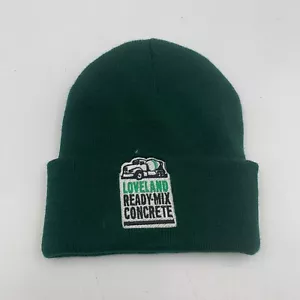 Loveland Ready Mix Concrete Beanie Green Cuffed Snowboard Ski Hiking Colorado - Picture 1 of 6
