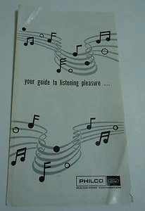 Philco Guide To Listening Pleasure Hi-Fi estéreo fonógrafo manual del propietario 1968 - Imagen 1 de 1