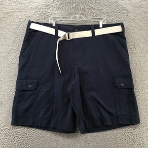 US Polo Assn. Cargo Shorts Mens 48W (actual 47x11.5) Blue Cotton Hi-Rise Zip Fly - Picture 1 of 20