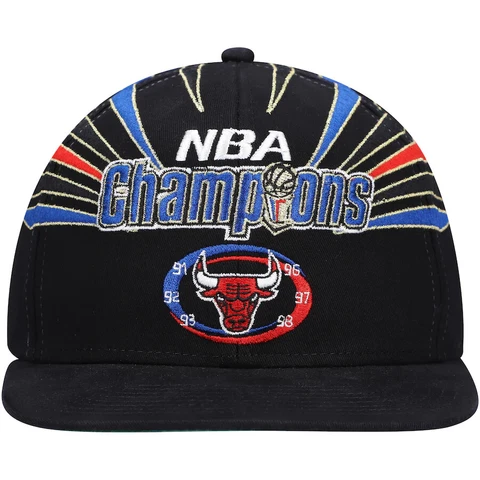Mitchell Ness Chicago BULLS 1998 # 6 CHAMPIONSHIPS JORDAN KERR STRAPBACK Hat Cap Cover