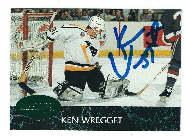 Autographed 1992-3 Parkhurst KEN WREGGET Penguins Card #371 w/Show Ticket - Image 1 of 1
