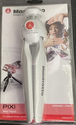 Manfrotto MTPIXIEVO-WH PIXI EVO Mini Tripod, White GENUINE ITEM FREE POSTAGE - Image 1 of 2