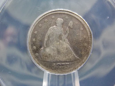 1875 "S" Twenty Cent SILVER Piece **OBSOLETE** ANACS G6 #951 Good ECC&C, Inc. - Image 1 of 4