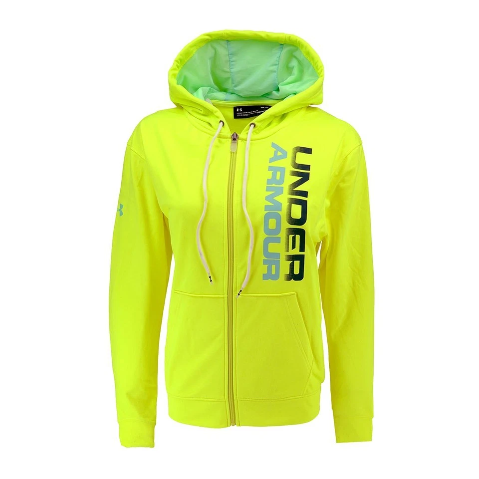Mujer UA Under Armour Cold Gear Logo Atlético Gimnasio Cremallera Completa Sudadera con Capucha Nueva Con Etiquetas Foto 1 de 3