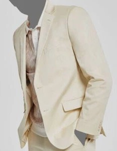 $360 Alfani Men's Ivory Slim-Fit Cotton Solid Blazer Suit Coat Jacket Size 42S - Picture 1 of 4