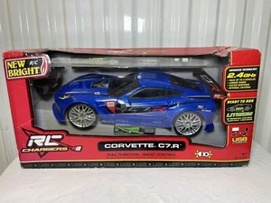 New In Box RARE NEW BRIGHT BLUE CHEVROLET CORVETTE C7R USB RC CHARGERS CAR 1:14 - Picture 1 of 13