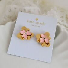 Kate Spade 12k Gold Plated Blush Pansy Blossom Stud Earrings O0RU1820 W/dust Bag