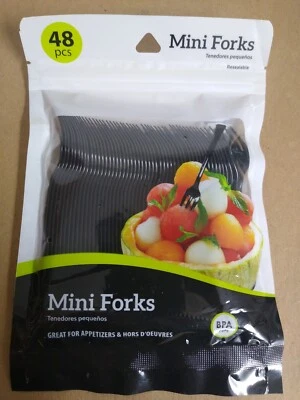 Jacent 48 Count Black Mini Appetizer Forks, 1-Pack - Image 1 of 3