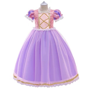 2-12Y Kids Baby Toddler Girls Birthday Party Princess Cosplay Rapunzel Dresses - Picture 1 of 21