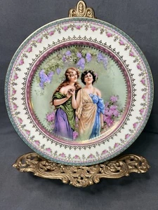 Antiker Royal Vienna handbemalter Porzellan Teller Österreich 10 Zoll - Bild 1 von 10