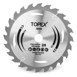 TOPEX Circular Saw Blade 165mm 24T Teeth Cutting Wood Blade - Picture 1 of 1