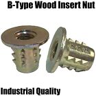 M5 M8 THREADED KNOCK IN FIXING TYPE B WOOD INSERT FLANGED ZINC FURNITURE NUTS