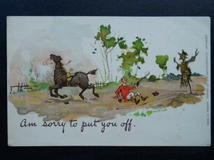 Postal Country Life Hunting CAZA JINETE Y ESCARCROW Perdón por desanimarte c1905 - Imagen 1 de 2