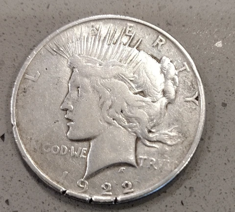 1922 Liberty Peace One Dollar Silver Coin US 90% Cover