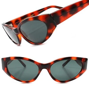 Classic True Vintage Deadstock 70s 80s Womens Brown Stylish Cat Eye Sunglasses - Picture 1 of 4