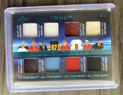 2023 All-time Draft /5 - Ovechkin/Crosby/Jagr/Yzerman+ 8 Used Patches Leaf ITG - Image 1 of 4