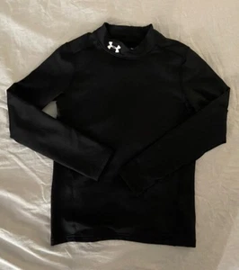 Under Armour Boys' Youth Large Black ColdGear Mock Neck Long Sleeve Shirt - Picture 1 of 10