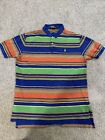 Polo Ralph Lauren Shirt Men’s Large Multi Color Stripe Rugby Casual Short Sleeve