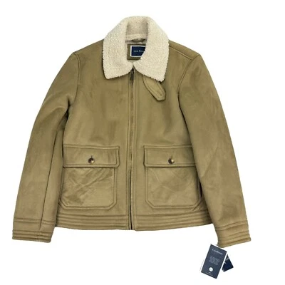 Chaqueta Club Room Para Hombre Imitación Gamuza Piel de Oveja Marrón Tostado M Foto 1 de 4