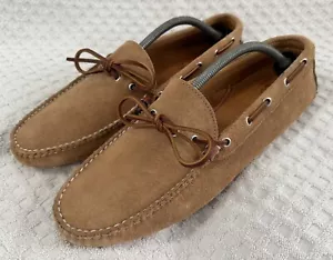 Mocassini da guida Sperry Top-Sider in camoscio marrone taglia 13D fatti a mano nel Maine USA - Foto 1 di 15